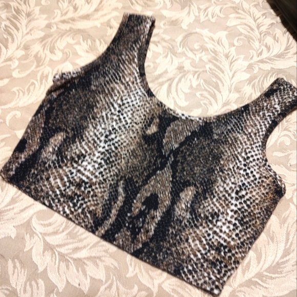 🤎 Sexy PinUp 2-Piece Snake Print Crop top & Midi Skirt - S - Picture 14 of 14